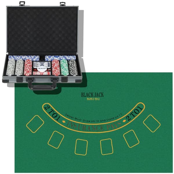 Rootz Poker Set - Poker Case - 400 Chips - Casinospil - 39,5 cm x 28cm x 8cm - Organiseret spil - Texas Hold'em for op til 10 spillere