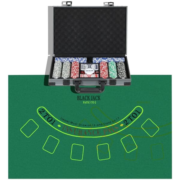Rootz Poker Set - Poker Case - 400 Chips - Casinospil - 39,5 cm x 28cm x 8cm - Organiseret spil - Texas Hold'em for op til 10 spillere