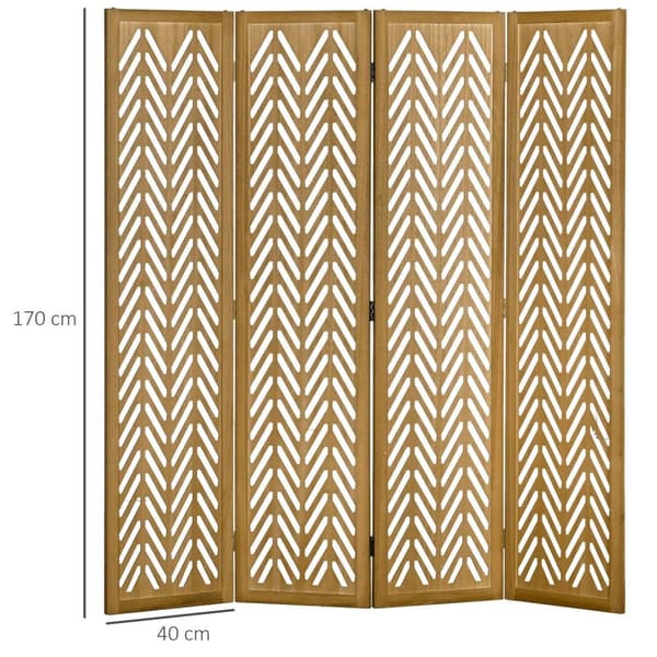 Rootz Paravent Room Divider - Foldbar interiørpartition - Skærm til træ - brun - 160 cm x 170 cm