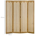Miniatyrbillede 3 af 6: Rootz Paravent Room Divider - Foldbar interiørpartition - Skærm til træ - brun - 160 cm x 170 cm