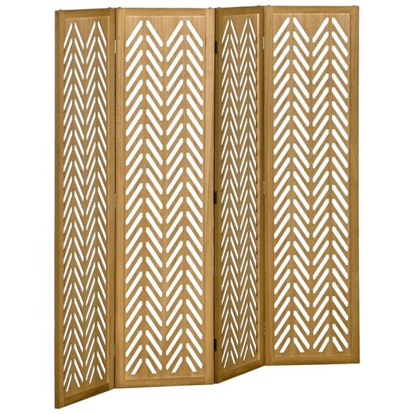 Rootz Paravent Room Divider - Foldbar interiørpartition - Skærm til træ - brun - 160 cm x 170 cm