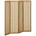 Miniatyrbillede 6 af 6: Rootz Paravent Room Divider - Foldbar interiørpartition - Skærm til træ - brun - 160 cm x 170 cm