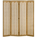 Miniatyrbillede 1 af 6: Rootz Paravent Room Divider - Foldbar interiørpartition - Skærm til træ - brun - 160 cm x 170 cm