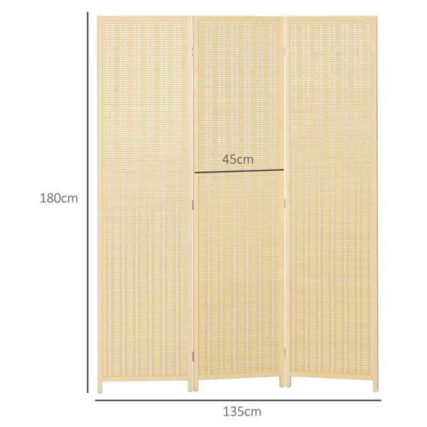 Rootz Room Divider - Foldbar partition - 3 Panel Divider - Natural Style - Privacy Enhancer - 135 x 180 cm