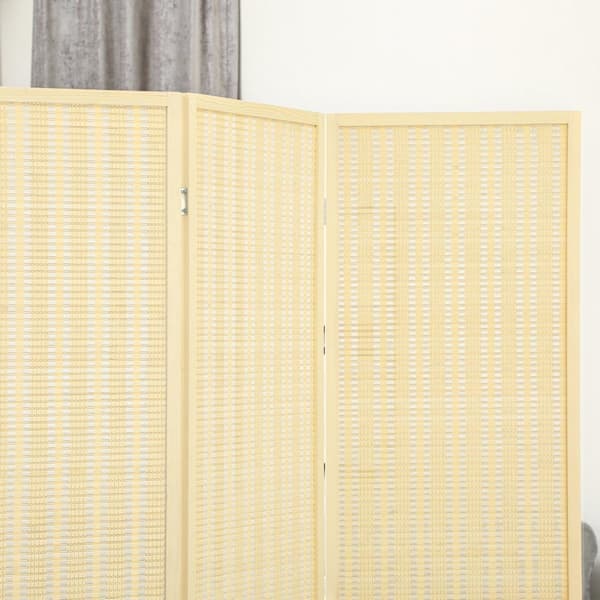 Rootz Room Divider - Foldbar partition - 3 Panel Divider - Natural Style - Privacy Enhancer - 135 x 180 cm