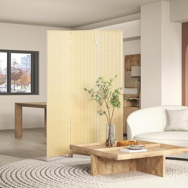 Rootz Room Divider - Foldbar partition - 3 Panel Divider - Natural Style - Privacy Enhancer - 135 x 180 cm