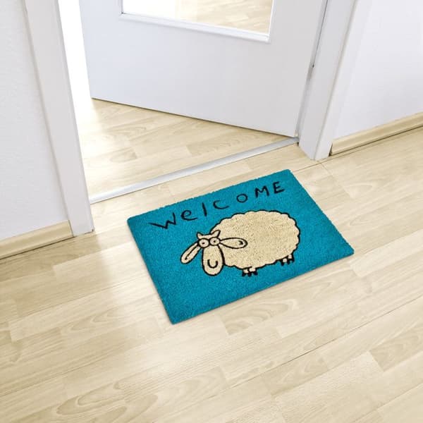 Paillasson - Relaxdays - 10017712 - Mouton Bleu - 60x40 cm - Antiskid i Gummi