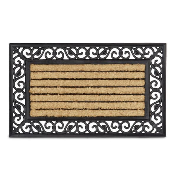Paillasson - Relaxdays - Randig - Kokosfibrer - Halkskydd - 75x45 cm