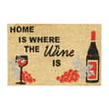 Miniatyrbild 1 av 5: Relaxdays Kokosfiber dörrmatta entrédörr golvmatta HOME IS WHERE WINE IS 60x40 vinflaska halkfri PVC, natur
