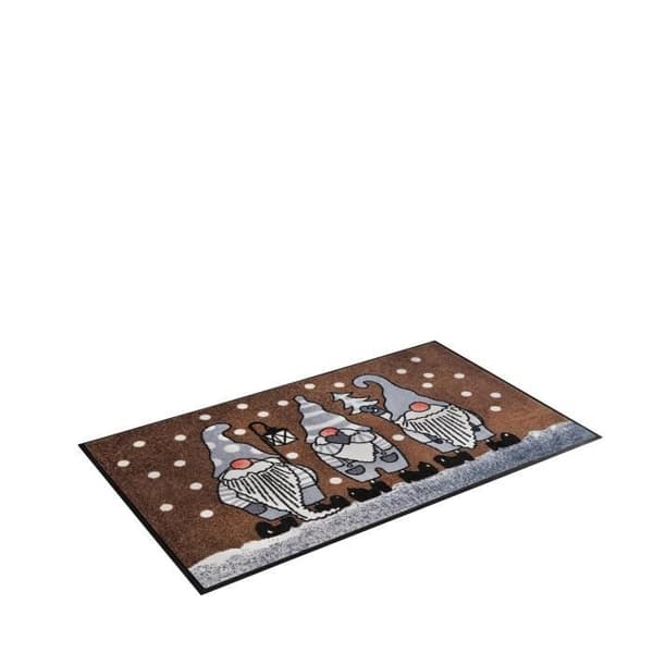 Tvätt+torrtvätt+torrmatta, polyamidyta, brun, 50 x 75 cm - 14426