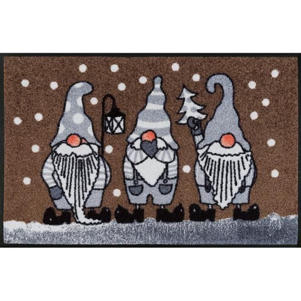 Tvätt+torrtvätt+torrmatta, polyamidyta, brun, 50 x 75 cm - 14426