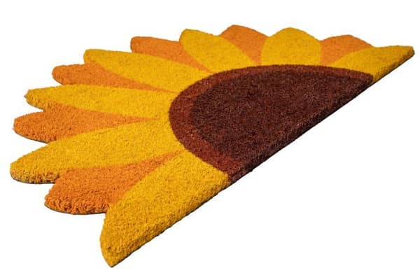 Original "solros" kokos dörrmatta med halkfri PVC bas. Storlek: 70 x 40 x 1,5 cm. Färg: Gul - FISURA