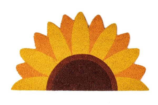Original "solros" kokos dörrmatta med halkfri PVC bas. Storlek: 70 x 40 x 1,5 cm. Färg: Gul - FISURA