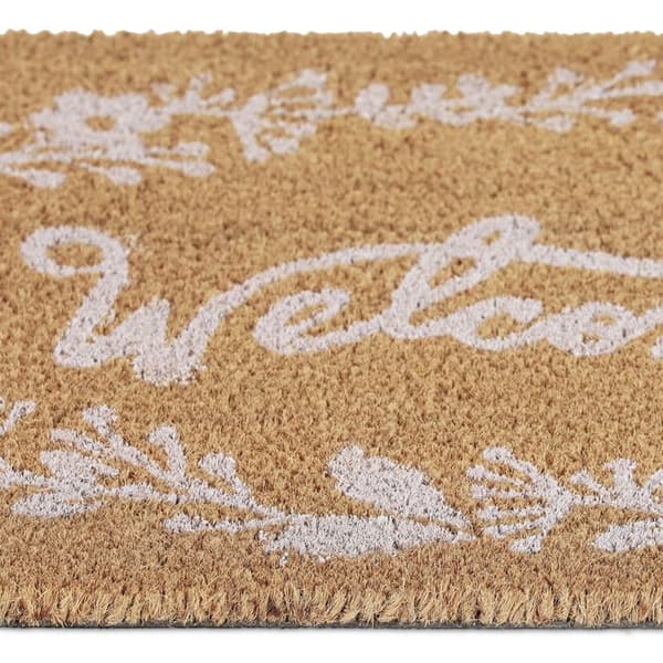 Relaxdays dörrmatta i kokosfiber, välkomnande text, 40 x 60 cm, för inomhus och utomhus, 40 x 60 cm