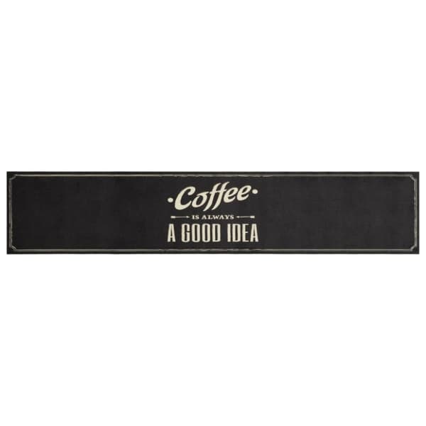 Köksmatta maskintvättbar text Coffee 60x300 cm sammet