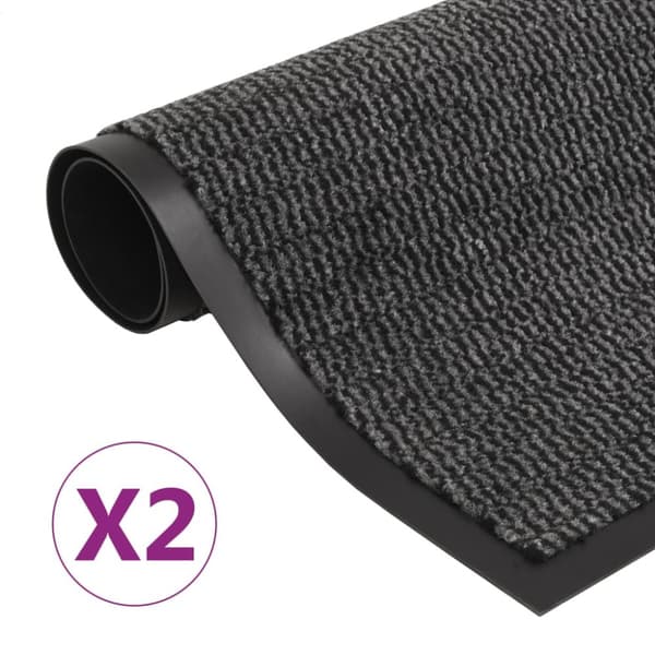 Dörrmattor 2 st rektangulär tuftad 80x120 cm antracit