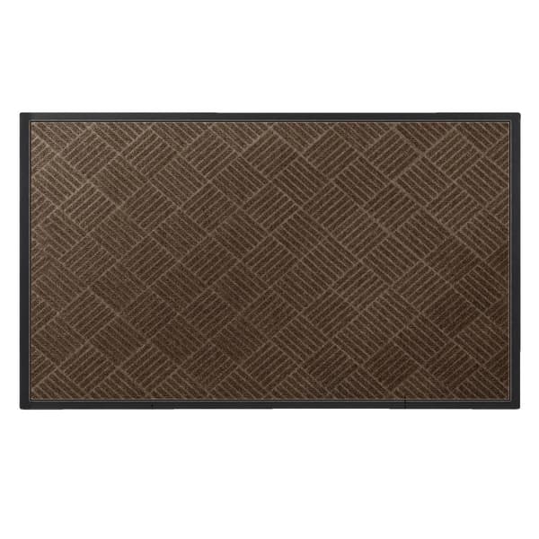 Kaupallinen laatuluokan ovimatto, 150 x 90 cm, liukumaton kumipohja,Ruskea