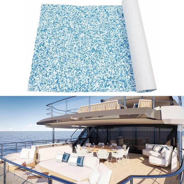EVA Skum Gulvmåtte, Blå Hvid Kamuflage, Skridsikker Design,Blå