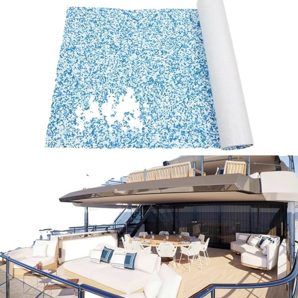EVA Skum Gulvmåtte, Blå Hvid Kamuflage, Skridsikker Design,Blå