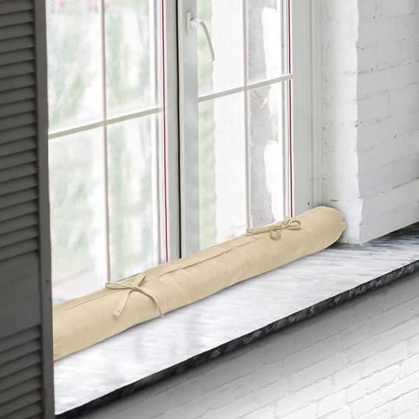 Beautissu Draft Excluder Viento - 100% Bomull - 90x10 cm Kräm - Draft Excluder - Isolerande dörrdrag