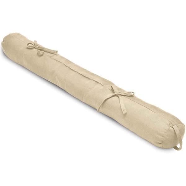 Beautissu Draft Excluder Viento - 100% Bomull - 90x10 cm Kräm - Draft Excluder - Isolerande dörrdrag