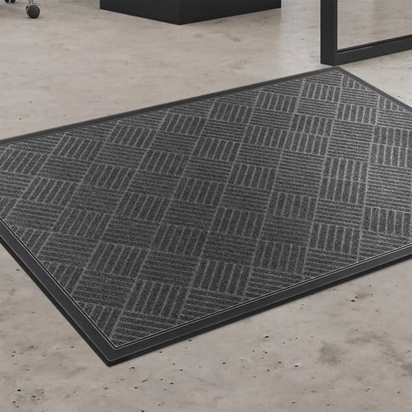 Gummidoormat, 150*90CM, Halkskyddande, Korrosionsbeständig,MÖRKT GRÅ