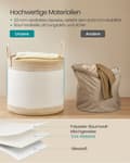 Miniatyrbillede 3 af 6: Rootz 90L Law Basket - Vaskeriopbevaring - Hampere - Låg & greb - 50 x 50 x 46 cm - Polyester bomuldsblanding - Kamelbrun