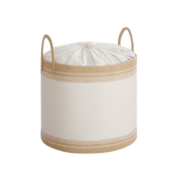 Rootz 90L Law Basket - Vaskeriopbevaring - Hampere - Låg & greb - 50 x 50 x 46 cm - Polyester bomuldsblanding - Kamelbrun