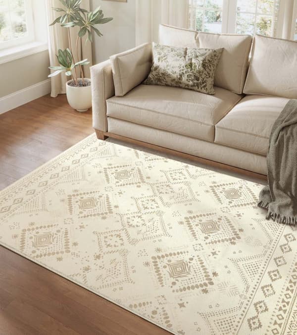 Rootz Boho -matto - Fluffy ja viihtyisä matto - hiekkaspalkkien kuvio - pehmeä tunne - polyesteri ja huopa - 160 cm x 230 cm