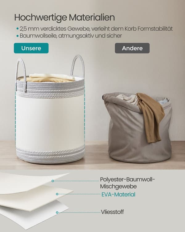 Rootz Pesulakori 60L kannen kanssa - vaatteiden haitta - säilytysastia - ergonominen kahva - 41 x 41 x 46 cm - harmaa