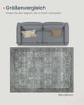Miniatyrbild 7 av 8: Rootz vintage stil matta - retro matta - antik look matta - maskin tvättbar - green- 160 cm x 230 cm