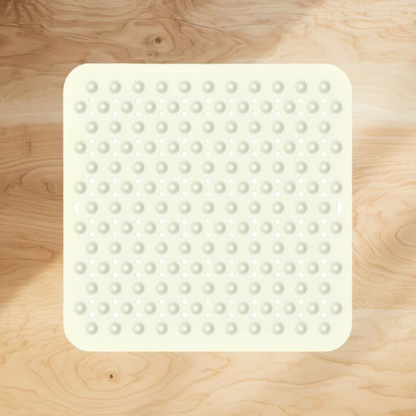 INF Firkantet sklisikker silikonbadematte for baderomsdusj Beige