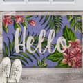 Miniatyrbild 2 av 6: Relaxdays Dörrmatta i kokosfibrer, "Hello", 40x60 cm, halkfri, för inomhus och utomhus, flerfärgad