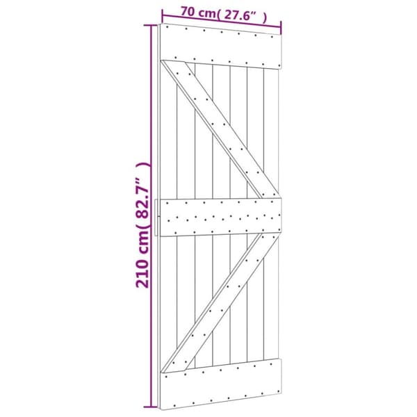 vidaXL Dörr 70x210 cm massiv furu