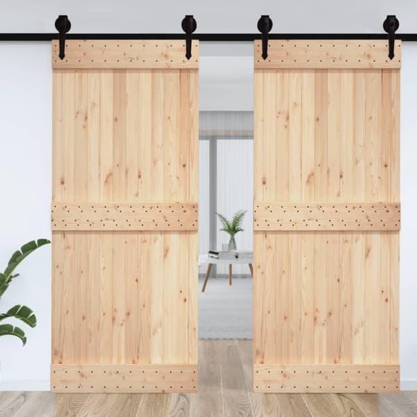 vidaXL Dør 100x210 cm heltre furu