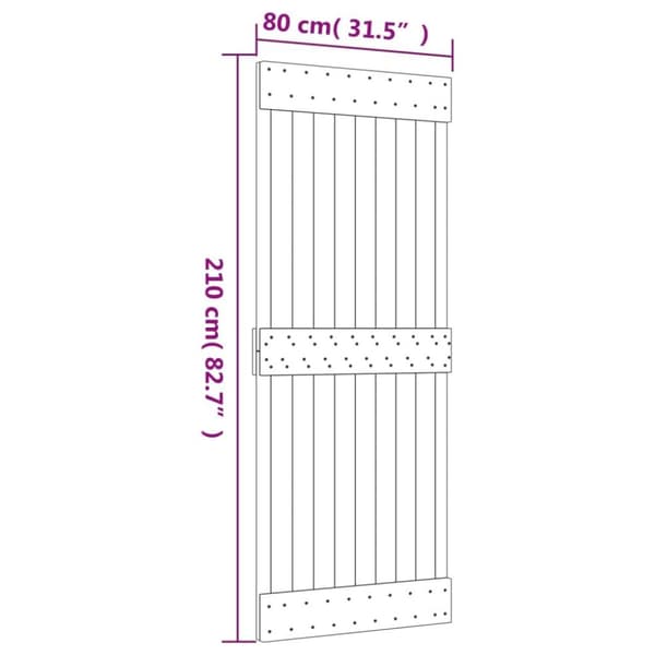 vidaXL Dør 80x210 cm heltre furu