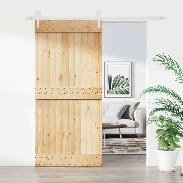 vidaXL Skyvedør med monteringstilbehør 95x210 cm heltre furu