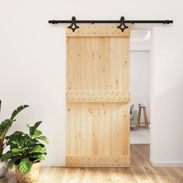 vidaXL skydedør med monteringssæt 95x210 cm massivt fyrretræ