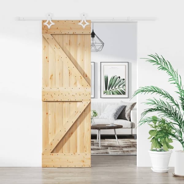 vidaXL Skyvedør med monteringstilbehør 70x210 cm heltre furu