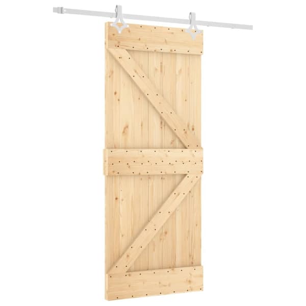 vidaXL Skyvedør med monteringstilbehør 85x210 cm heltre furu