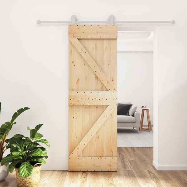 vidaXL skydedør med monteringssæt 70x210 cm massivt fyrretræ