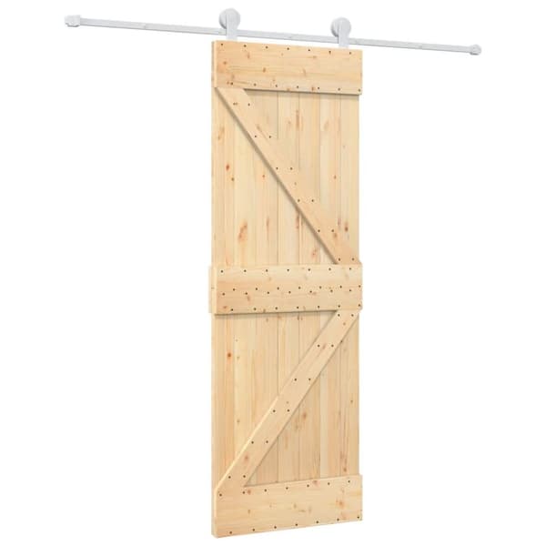 vidaXL skydedør med monteringssæt 70x210 cm massivt fyrretræ