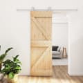 Miniatyrbilde 2 av 11: vidaXL Skyvedør med monteringstilbehør 70x210 cm heltre furu