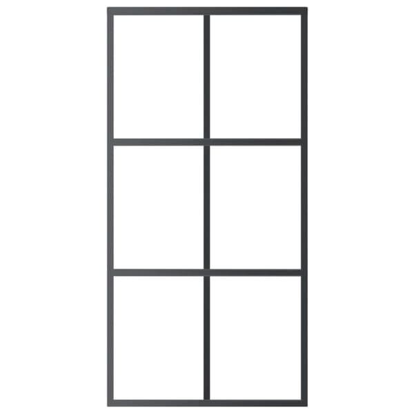 skydedør 102x205 cm sikkerhedsglas og aluminium  sort