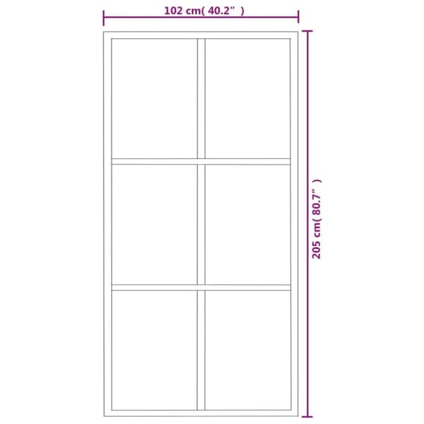 skydedør 102x205 cm sikkerhedsglas og aluminium sort
