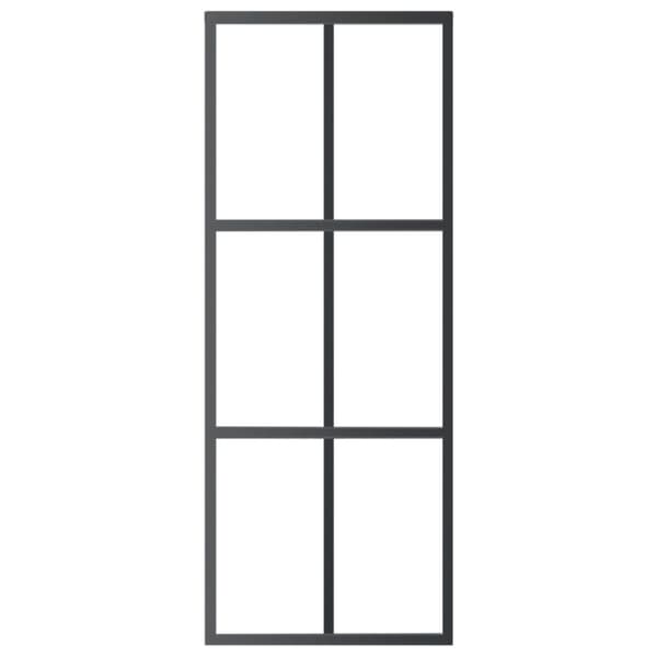 skydedør 76x205 cm sikkerhedsglas og aluminium sort