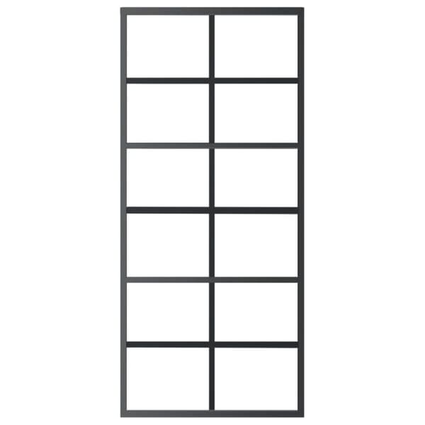 skydedør 90x205 cm sikkerhedsglas og aluminium sort