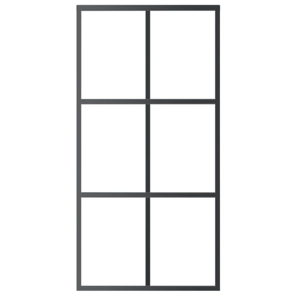 skydedør m. monteringssæt 102x205 cm sikkerhedsglas og aluminium