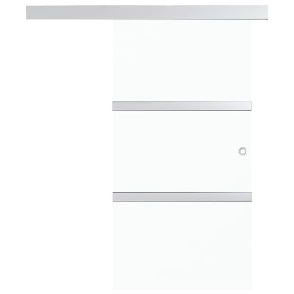 skydedør sikkerhedsglas og aluminium 90x205 cm sølvfarvet