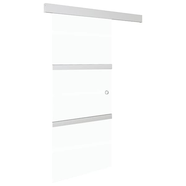skydedør sikkerhedsglas og aluminium 90x205 cm sølvfarvet